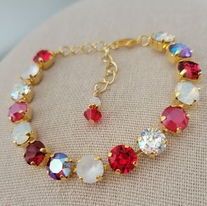 Austrian Crystal Tennis Bracelet in Gold